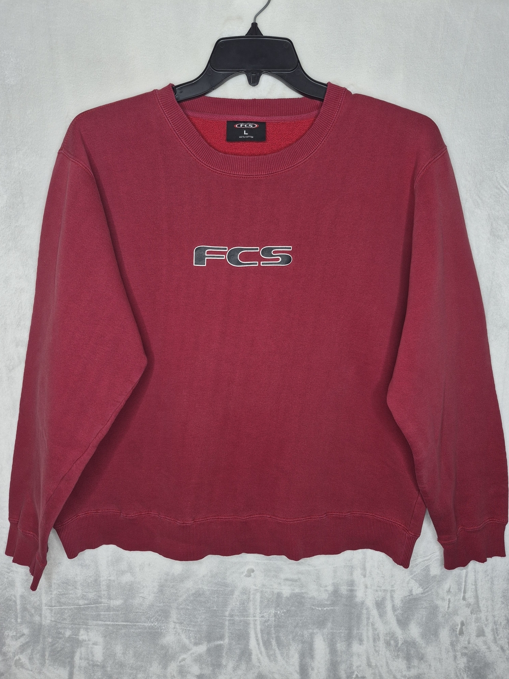 Vintage FCS Surf Crewneck Sweatshirt Faded Maroon Mens Large